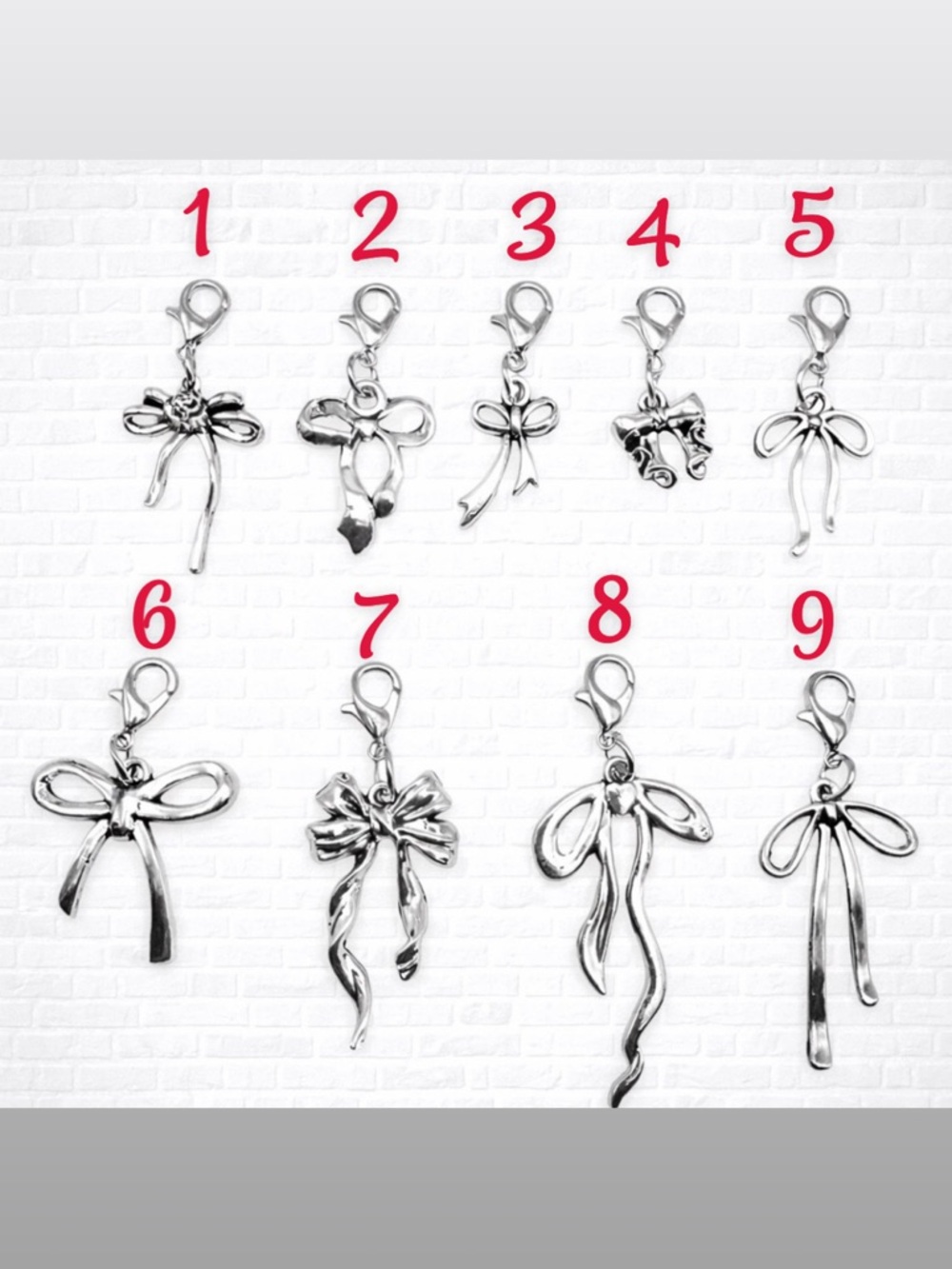 🌈 Silver Bow Charms {PICK A NUMBER}